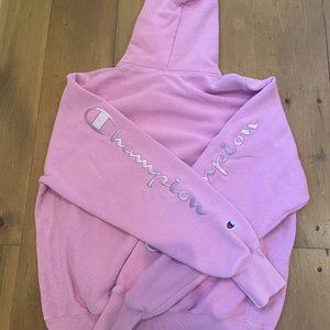 Pink Champion Reverse Weave Hoodie w/ Arm Detailing Medium